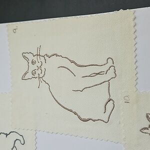 Handmade machine embroidery cat patch